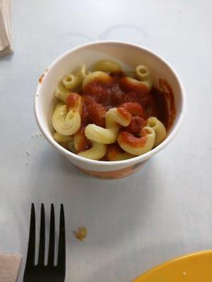 Cavatappi with marinara sauce