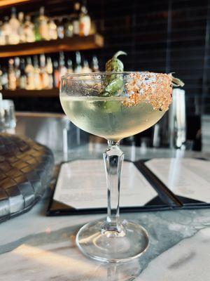 Spicy mezcal martini