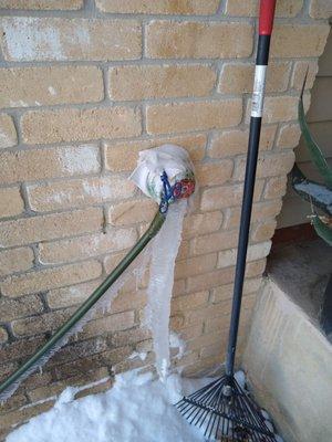 Frozen water pipes that burst.