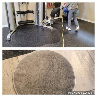 We can clean and sanitize your gym floors.  When was the last time you had your gym floor cleaned, if ever?