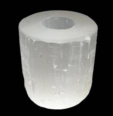 selenite candle holder