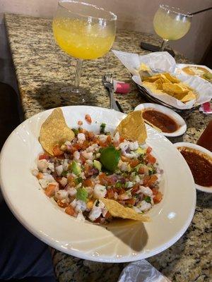 Ceviche con margarita