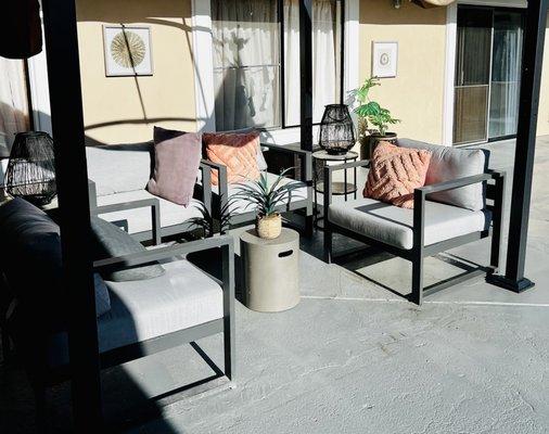 Gazebo out in courtyard