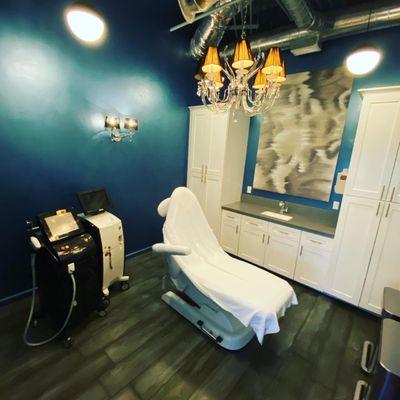 Laser skin and body treatment room