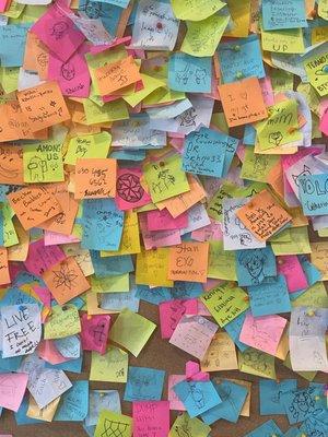 Sticky note wall