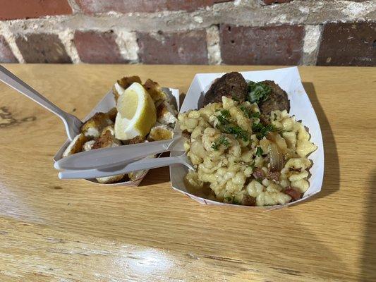 Schnitzel Bites & Meatballs with Spaetzle