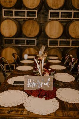 Barrel room reception