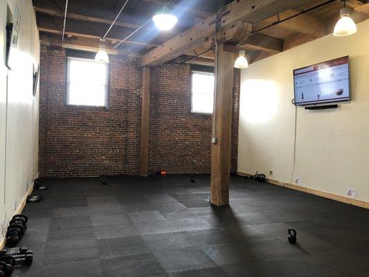 The space is great for the yoga circuit workout