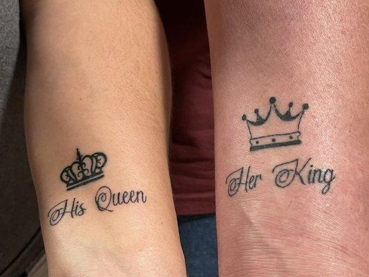 His and hers tattoos.