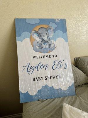 Welcome baby shower sign