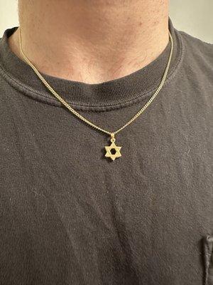 Yellow gold men's Star of David