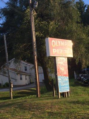 Olympus Pizza of Allenstown -- 42 Allenstown Road / Route 3 & 28, Allenstown           Sign