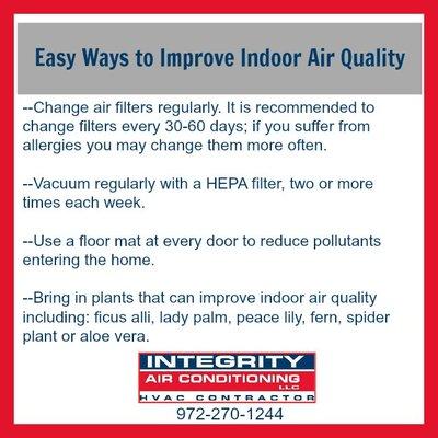 Ask us about Indoor Air Quality Solutions!