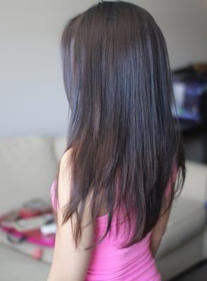 Long layers trimmed