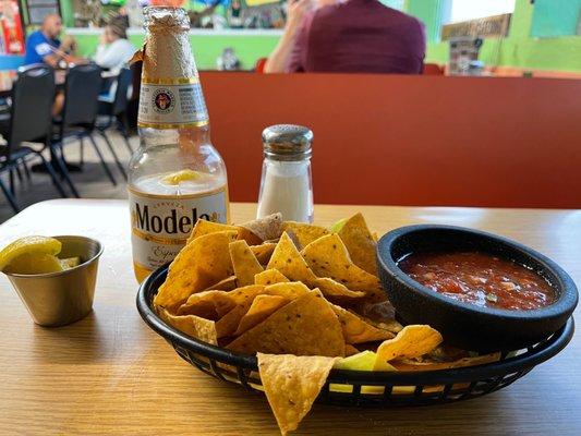 Chips & Salsa - Modelo - Lemons - Salt