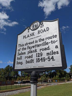 Plank Road Historical Marker, Asheboro