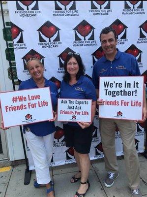 Mayor Jeff Pravato (Right), Deputy Mayor, Theresa (Middle), and the town's Trustee, Tina (Left), Showing love for Friends for Life Homecare!