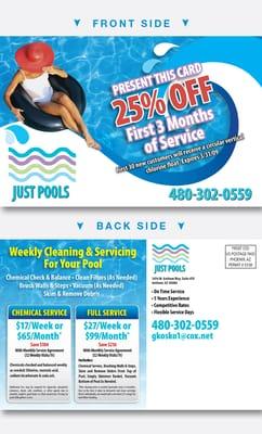 Pool Service Marketing Postcard sample