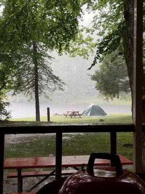 View of the lake/ tent site