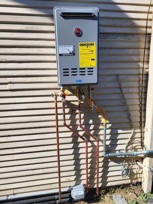 Tankless water heater installation