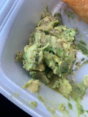 This is what they call Guac? Looks like smushed avocado with some pepper.