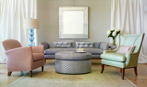 Buffalo leather chairs and sofa in pastel colors by Buffalo Collection