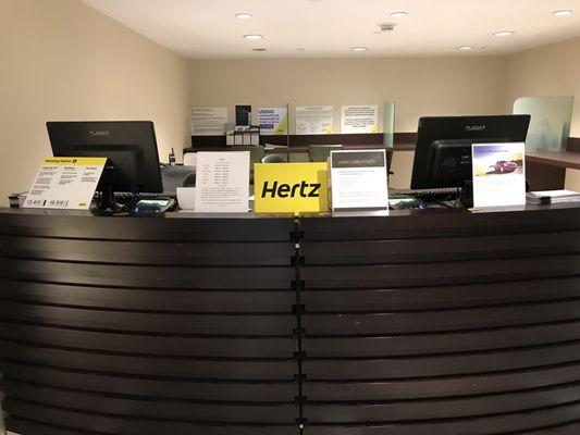 Hertz Counter - downstairs near the valet area