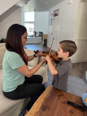 Learning to play violin!