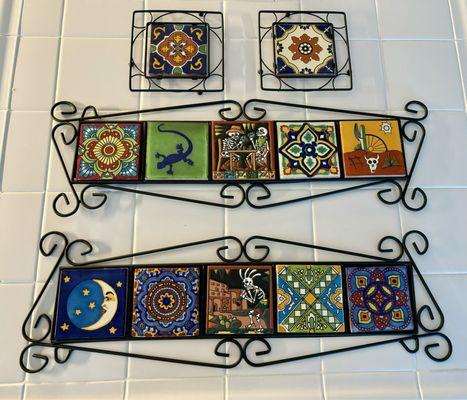 My talavera tiles in the Clay Planet holders and trivets, perfect!