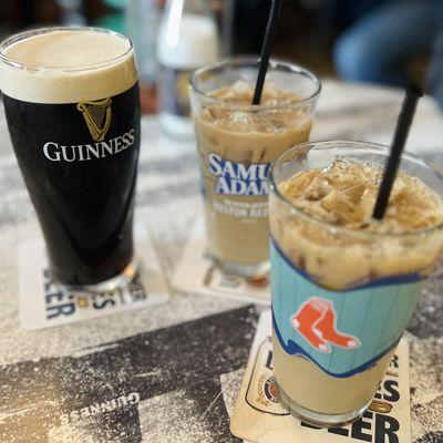 iced Irish coffees and Guinness