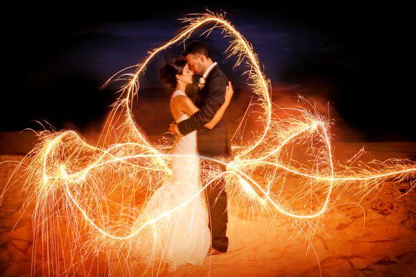 Cabo  wedding . Sparklers fun creative photo. Events I do on location are always the most stimulating for creativity. Wedding in Mexico.