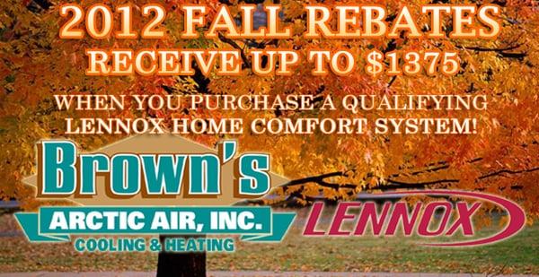 2012 Lennox Fall Rebate