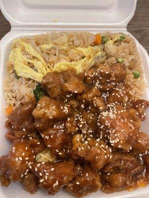 # Sesame Chicken with vegetable fried rice