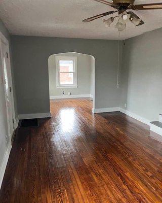 sanded and re-stained these floors, now they are looking good as new!