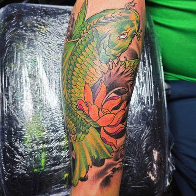 Green koi full forearm