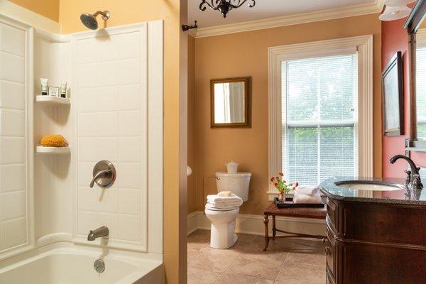 David William extra large bathroom with tub and shower combination