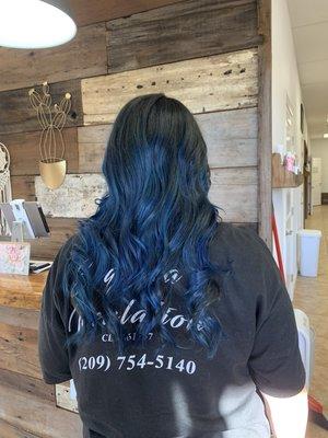 Blue balayage