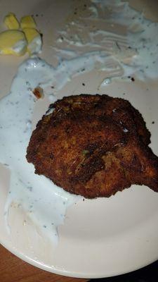 Fried green tomatoes were burnt. Should have been golden brown and not greasy.