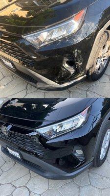 Before and after bumper work