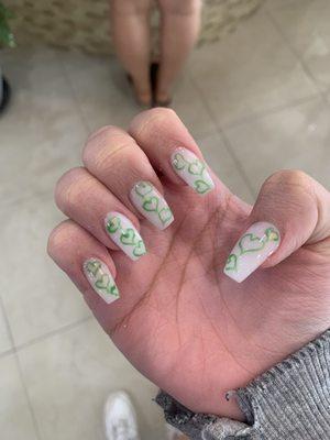 close up of the nails done by the owner