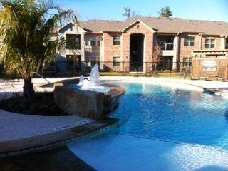 Salt water pool with water fall.