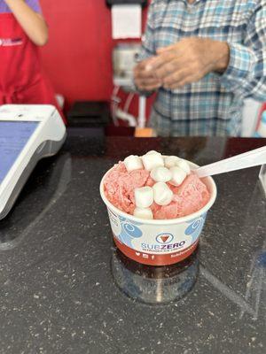 Small Strawberry topped with marshmallows