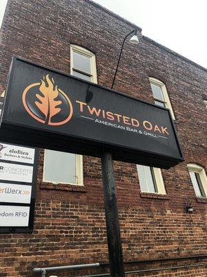 Sign for twisted oak