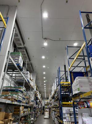 High-quality industrial lighting installation in a spacious warehouse. Designed for durability and efficiency, our electrical...