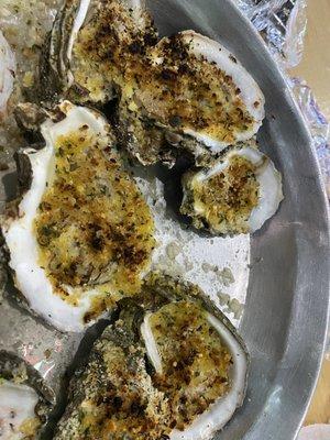 Garlic lime baked oysters