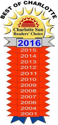 Charlotte Sun Reader's Choice - Best of Charlotte winners, 2001-2016