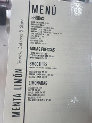 Menu Drinks