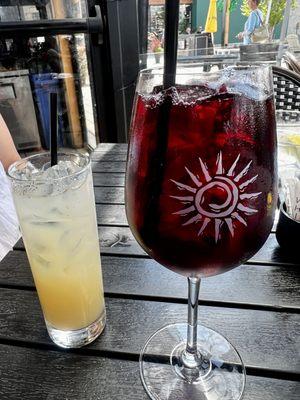 Lake Como mocktail and Sicilian Red Sangria