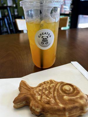 Nutella Taiyaki and Mango Green Tea