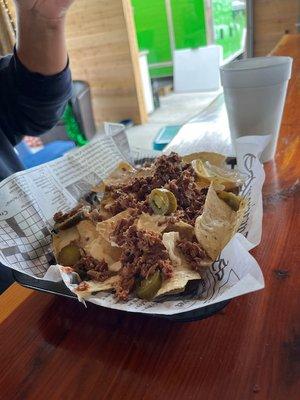 Brisket nachos (friend had already given me some of the brisket)